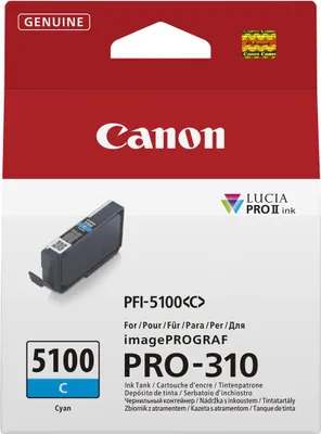 Obrázek produktu pro Canon PFI-5100 C, Azurová, 14,4 ml, 1 kusů, Balení po jednom