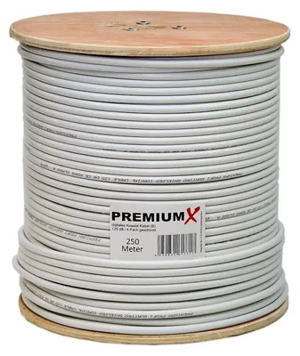 Produktbild von PremiumX 250m BASIC Koaxialkabel 135dB 4-fach CCS SAT Kabel Antennenkabel