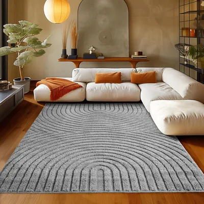 Produktbild von Teppium Hochflor Teppich Wohnzimmer Skandinavische Boho Design 3D Optik Teppich Shaggy Flauschig Weich, Grösse: 200x290 cm
