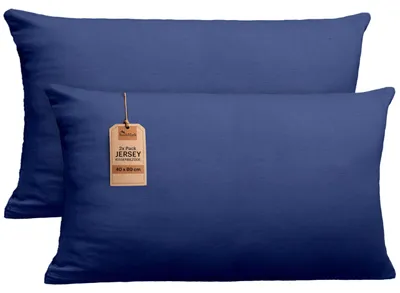 Produktbild von NatureMark 2er Set Jersey Kissenbezüge – Elastisch, weich, atmungsaktiv und haut