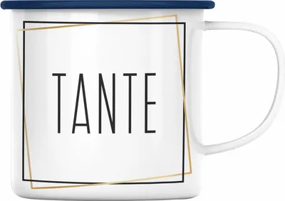 Produktbild von Trendation - Beste Tante Geschenk Emaille Tasse Tante Geschenkidee Du Wirst Tante (Blau)