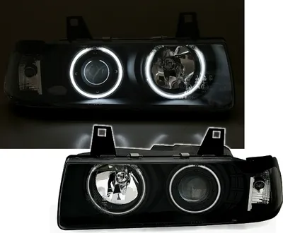 Produktbild von Eagle Eyes CCFL Angel Eyes Scheinwerfer Set Schwarz für 3er BMW E36 Coupe Cabrio