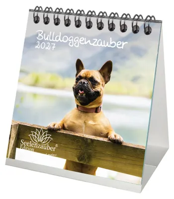 Produktbild von Bulldoggenzauber Tischkalender 10x10cm für 2027 Bulldoggen Hunde und Welpen - Seelenzauber