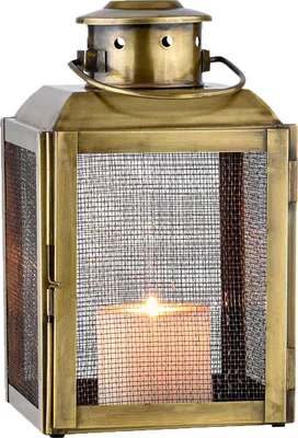 Produktbild von Marrakesch Vintage Deko Windlicht Laterne 26cm groß antik aus Metall Gold | Teelichthalter als Tischdeko Wohnzimmer Deko | Kerzenhalter Windlichter Taldo als Balkon Terrasse & Garten Aesthetic Deko