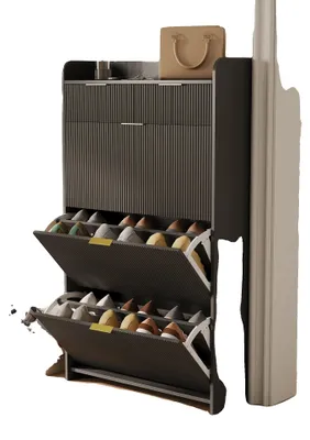 Obrázok produktu pre Skriňa na topánky, priestranný úložný priestor, moderný dizajn, čierna