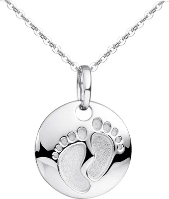 Produktbild von MATERIA by Matthias Wagner Babyfuß Anhänger mit Kette Silber 925 rhodiniert - Geburtsgeschenk KA-454-Silber