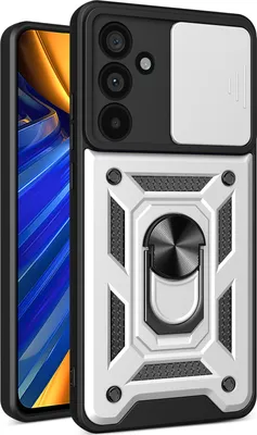 Produktbild von Hülle für Samsung Galaxy M35 Magnetische Ring Ständer Halter Dia Kameraschutz TPU Bumper Silikon Schutzhülle Silber