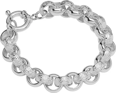 Produktbild von Armband 925 Sterling Silber 23cm Erbskette hohl rund Damen design Armbandkette