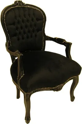 Image de Chaise de salon baroque noir / noir