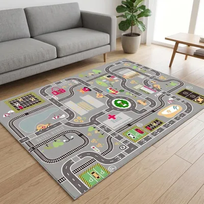 Produktbild von Rutschfester Teppich mit Cartoon-Motiv, 80 x 120 cm, für den Innenbereich