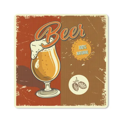 Produktbild von MuchoWow® Mauspad Mousepad Mannshöhle - Bier - Rot - Vintage 30x30 cm - Mousepads - Maus Mat - Pad - Mausunterlage - Gaming