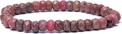Obrázek produktu pro Náramek Thulite Facet Aa Quality Elastic - 0,6 cm