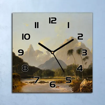 Produktbild von Wanduhr Echt-Glas-Küchenuhr Paradies Vintage Quarz Lautlos 30x30 Deko Bilder