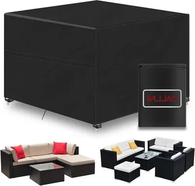 Zdjęcie produktu dla Wodoodporne meble ogrodowe – idealne na ławkę i stół ogrodowy – 1 sztuka – tkanina Oxford 420D – 125 x 125 x 74 cm