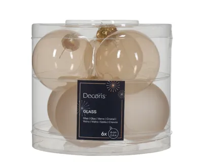 Produktbild von Weihnachtskugeln Glas 6cm x 6 Stück - Perle transparent