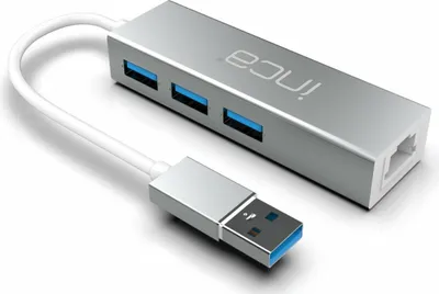 Produktbild von INCA Adapter IUSB-03T Typ-A > 3xUSB-A, 1xRJ45, 1000mbps
