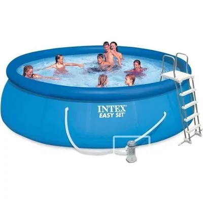 Produktbild von Aufstellpool Intex Easy Set, 457 x 122 cm, Rund, mit Pumpe, Abdeckung, Bodenschutzmatte & Leiter