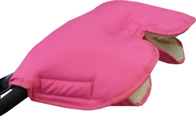Produktbild von BAMBINIWELT universaler Muff Handwärmer für Kinderwagen Buggy Jogger mit Wolle UNI PINK