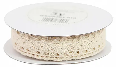 Produktbild von Pogotowie Florystyczno-Ślubne Spitzenband Baumwolle 25mm Weiß