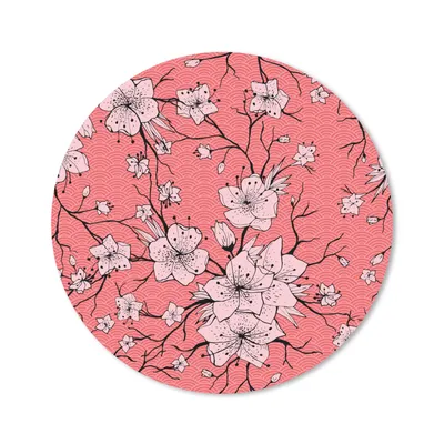 Produktbild von MuchoWow® Mauspad Mousepad Muster - Blumen - Japan 50x50 cm - Mousepads - Maus Mat - Pad - Mausunterlage - Vinyl