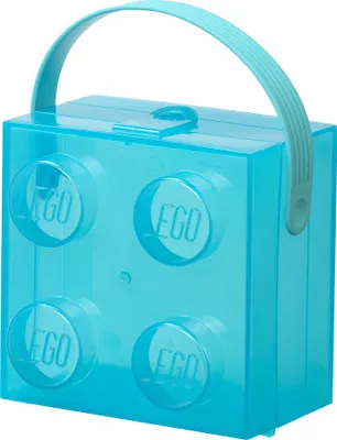 Produktbild von LEGO Brotdose mit Tragegriff hellblau-transluzent