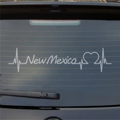 Produktbild von Heckscheibenaufkleber New Mexico Herzschlag Puls Staat USA Liebe 55x13 cm Milchglas Auto Aufkleber Sticker