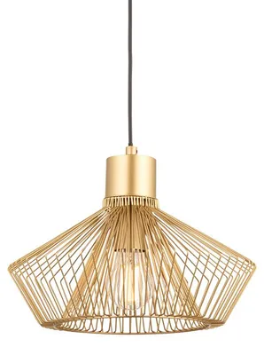Immagine prodotto di Lampada a sospensione KIMBERLEY dorata 1xE27x20W in metallo, dimensioni: 155x31x31 cm, IP20, Endon