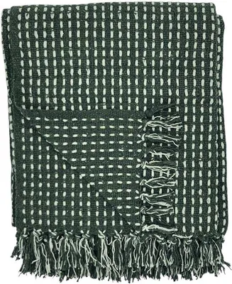 Obrázok produktu pre Unyqoos® Lavandoux – ručne tkaná prikrývka – 100% bavlna, 125 x 150 cm, farba khaki – mäkká deka na pohovku a posteľ