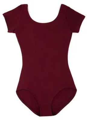 Zdjęcie produktu dla Damski top sportowy Capezio, klasyczny krój, krótkie rękawy, kolor burgundowy, rozmiar L