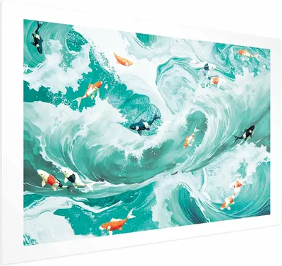 Produktbild von Posterpapier Poster - Fish and Waves 60x40 cm Tiere g-C-10142-ao-a