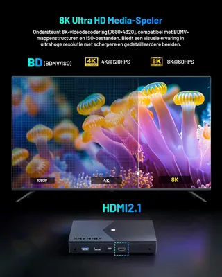 Productafbeelding van Android TV Box - Mediaspeler - Streaming Box - Multimediabox - Smart TV Box - 8K Ultra HD Resolutie