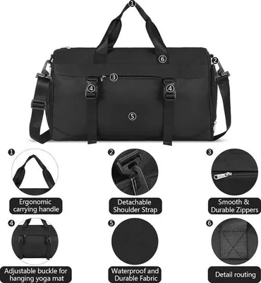 Imagen del producto de Mochila deportiva Famanu de 35 litros, color , con compartimento para zapatos y compartimento para objetos húmedos