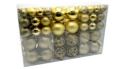 Produktbild von Weihnachtsbaumkugeln 100er-Set Baumschmuck Christbaumkugeln Weihnachtskugeln , Farbe:gold
