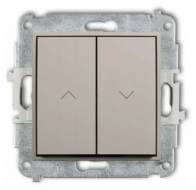 Imagen del producto de KARLIK MINI, interruptor doble para persianas enrollables, montaje empotrado, color taupe