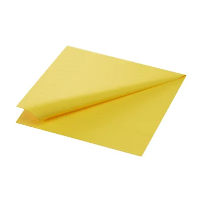 Produktbild von 1000 DUNI Servietten, gelb, 3-lag., 33x33 cm, 1/4 Falz, 211314