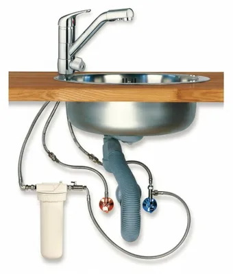 Produktbild von Alvito Einbau-Filtersystem Untertisch mit 3 Wege Wasserhahn Chrom Premium Höhe ca. 33 cm