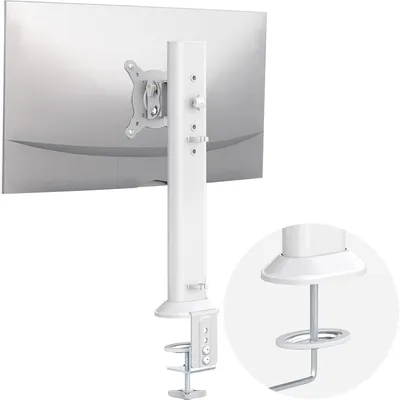Obrázek produktu pro Držák monitoru, individuálně výškově nastavitelný, otočný, pro monitory do velikosti 81,3 cm (32 palců), nosnost 35 kg, bílá barva