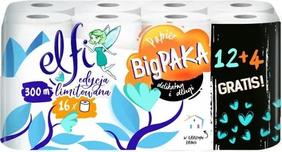 Zdjęcie produktu dla Papier toaletowy ELFI Friendly Big Paka 2W 16szt. BIAŁY