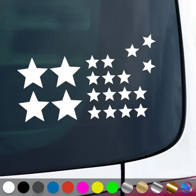 Produktbild von PantherPixel Sternchen Set Aufkleber Mehrteilige Sterne Sticker Auto Geschenkidee Farbe Weiss