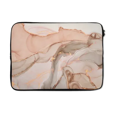 Produktbild von MuchoWow® Laptop Hülle 13 Zoll Marmor - Rosa - Rosa Laptoptasche - Laptophülle - Sleeve - Rundumschutz