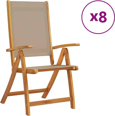 Produktbild von vidaXL Gartenstühle 8 Stk. Klappbar Massivholz Akazie und Textilene