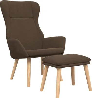 Produktbild von Relaxsessel mit Hocker Braun Stoff