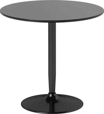 Produktbild von Esstisch für 2, rund 80 cm, MDF & Stahl, Schwarz
