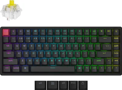 Image de Keychron K2 QMK Wireless Mechanische Tastatur (Version 3), ANSI US, remplaçable à chaud, rétroéclairage RGB, châssis aluminium, interrupteur tactile banane K2X-J4