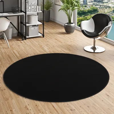 Produktbild von Basic Velours Teppich Carla Schwarz Rund, Größe:160 cm Rund