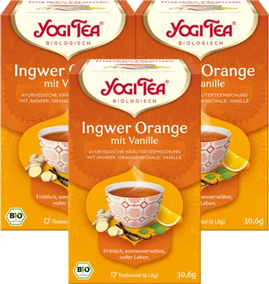 Produktbild von 3 x  YOGI TEA Ingwer Orange | 3 x 30,6g