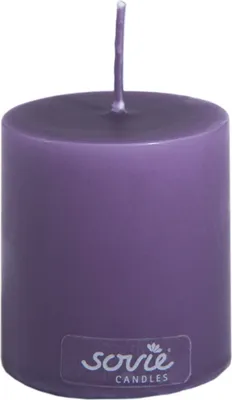 Produktbild von Sovie CANDLES Stumpenkerze in Aubergine Ø 50 mm x H 60 mm, Brenndauer ca. 16 Std., 24 Stück