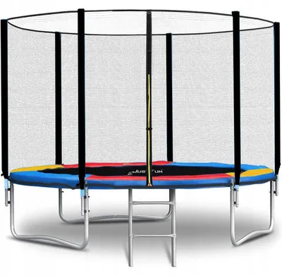 Immagine prodotto di Trampolino da giardino da 252 cm con rete di sicurezza e scaletta – Giocattolo da esterno con bordo di protezione