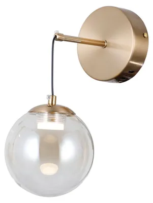 Zdjęcie produktu dla Kinkiet LED VELADA złoty 5W Ciepła biel 203lm szkło wym:29x13x20cm IP20 Italux