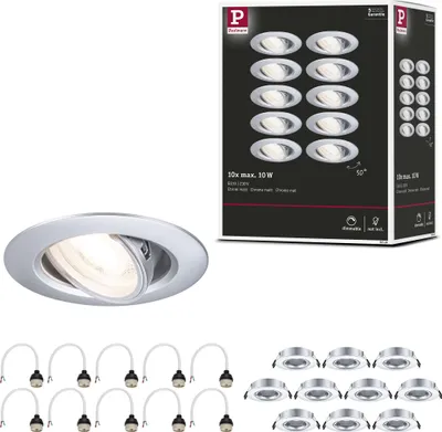 Image de Paulmann Lampe à encastrer, set de 10, orientable